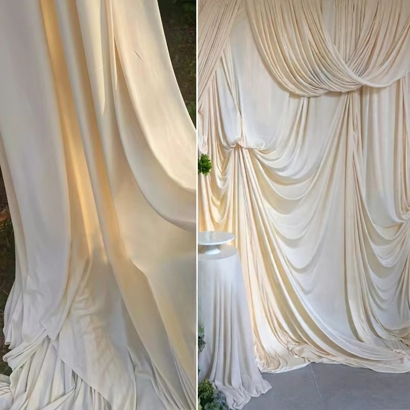 White  Coffee Milk Silk Stretc - Curtain Curtain ulasan dan harga