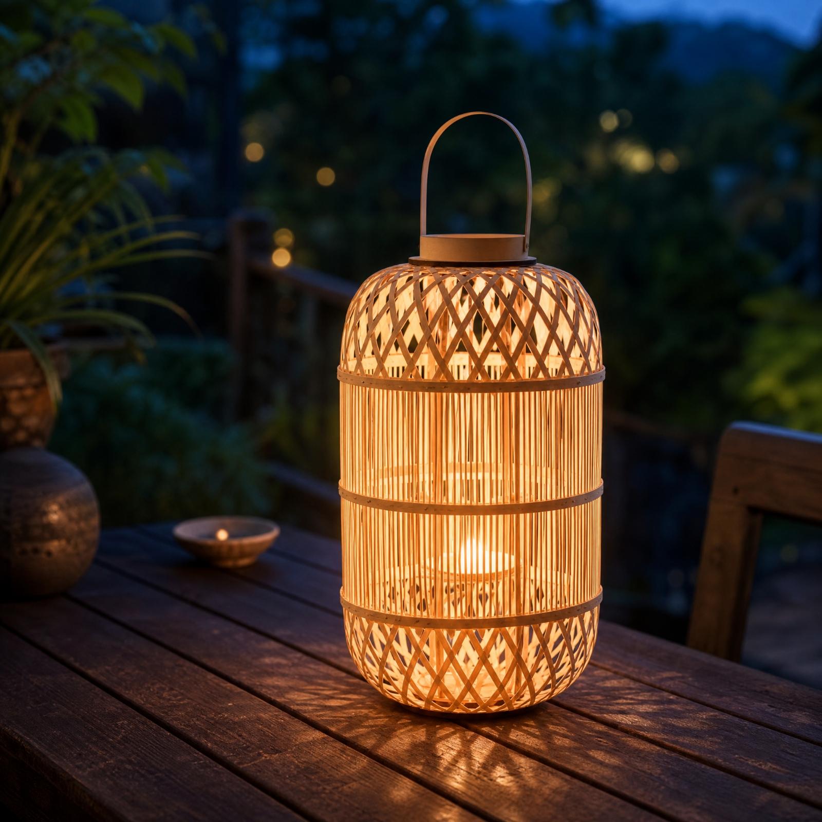 Decorative Bamboo Candle Lante - Candle Holder Decor ulasan dan harga