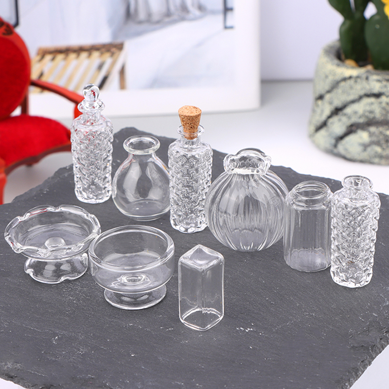 1:12 Dollhouse Miniature Glass - Vase Decor ulasan dan harga
