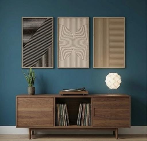 Set of 3 Beige Black Minimalis - Abstract Canvas Set ulasan dan harga