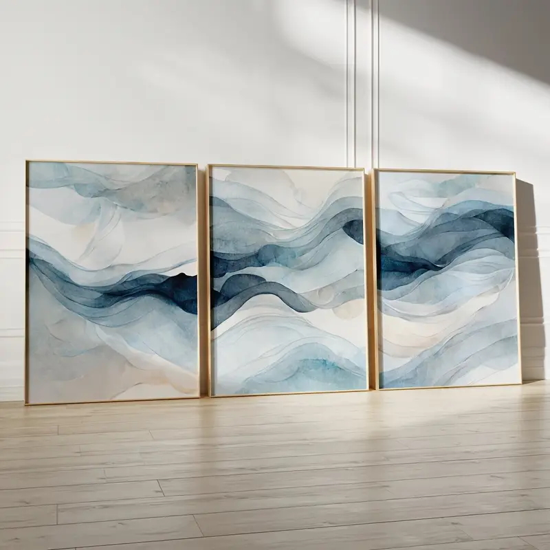 3pcs/Set Modern Abstract Navy  - Abstract Canvas Set ulasan dan harga