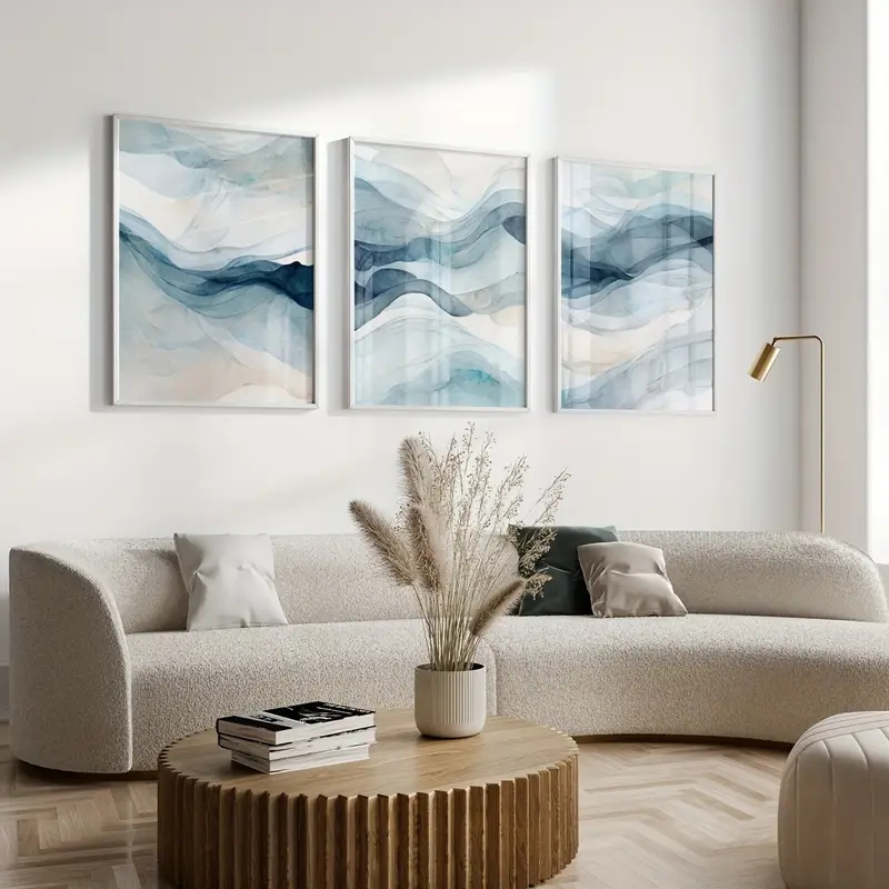 3pcs/Set Modern Abstract Navy  - Abstract Canvas Set ulasan dan harga