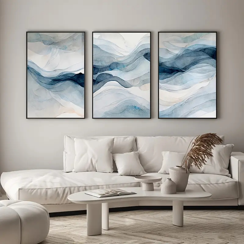 3pcs/Set Modern Abstract Navy  - Abstract Canvas Set ulasan dan harga