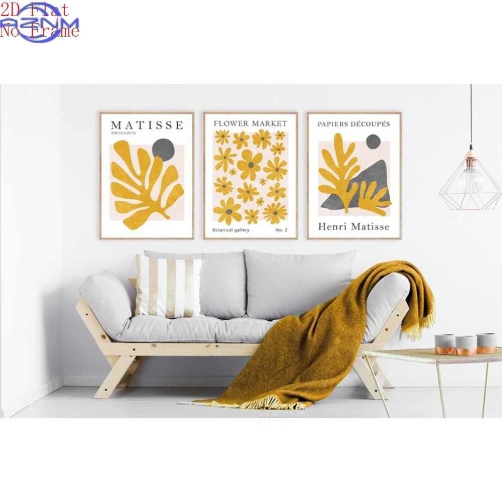 2D Flat 3pcs (Canvas Poster Un - Abstract Canvas Set ulasan dan harga