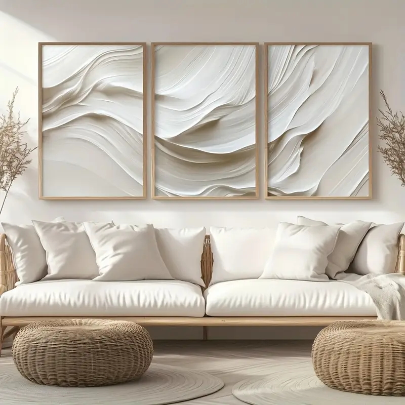 3pcs/set Neutral Beige Simple  - Abstract Canvas Set ulasan dan harga
