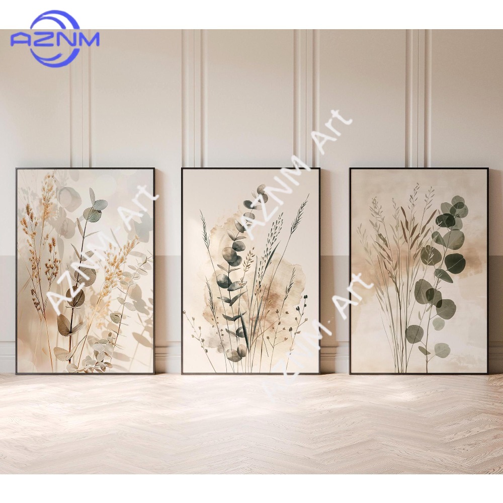 1/3PCS ，Botanical Wall Art Set - Abstract Canvas Set ulasan dan harga